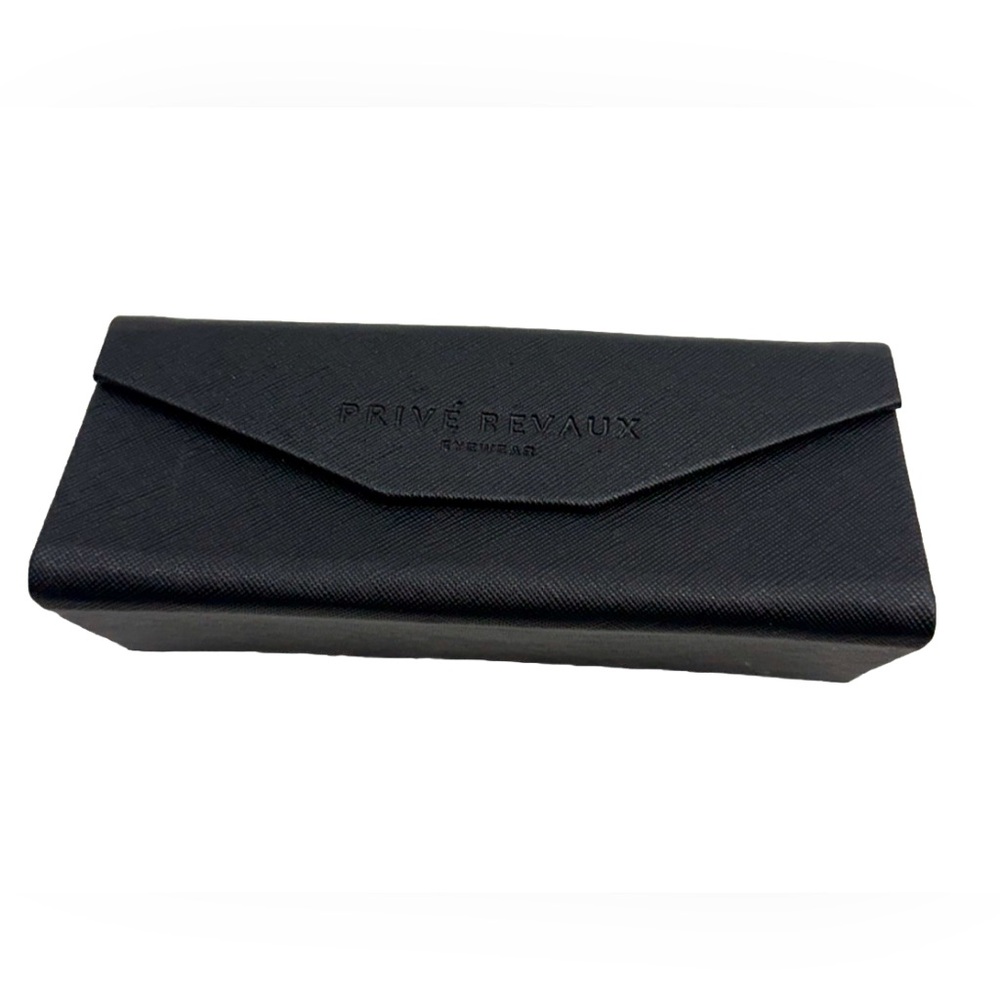 Privé Revaux x Madeleine Black Hard Eyeglass Case Red Interior